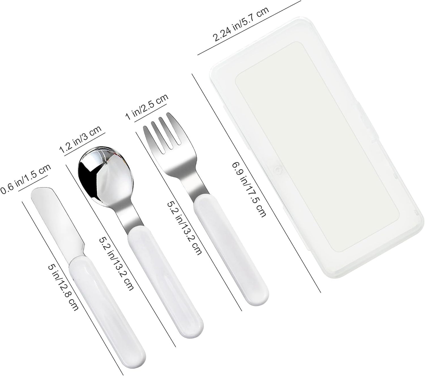 VANRA 2-Piece Children Fork And Spoon Set 18/10 Stainless Steel Child Flatware Set Kids Utensils Set with Case for Lunch Box