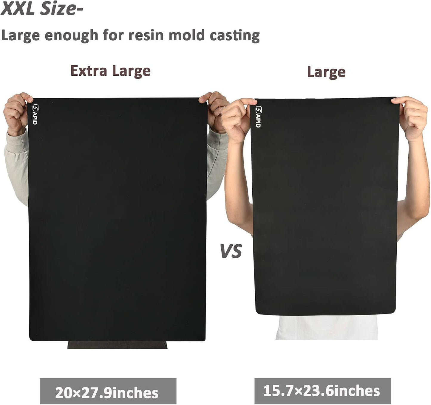 Sapid Extra Large Silicone Sheet for Crafts, Thick Silicone Jewelry Casting Mats, Nonstick Nonslip Silicon Mat for Epoxy Resin, Art Painting, Heat- Resistance Counter Mat (20"×27.9", Dark Gray)