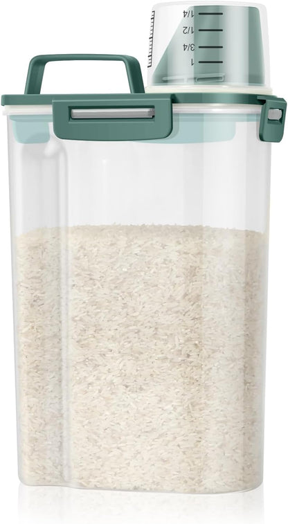 TBMax Rice Container 10 Lbs, Cereal Container Oatmeal Storage, Airtight Food Dispenser with Easy-pouring Spout & Handy Cup for Flour Grain Beans, Pet Dog Cat Bird Food Storage Container