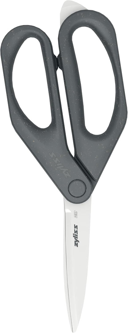 Zyliss Herb Snippers with Integrated Stem Stripper – Precision Blade Kitchen Scissors for Fresh Herbs, Parsley, Cilantro & Chives – Ergonomic Wheat Straw Handle, Left/Right-Handed, Dishwasher Safe
