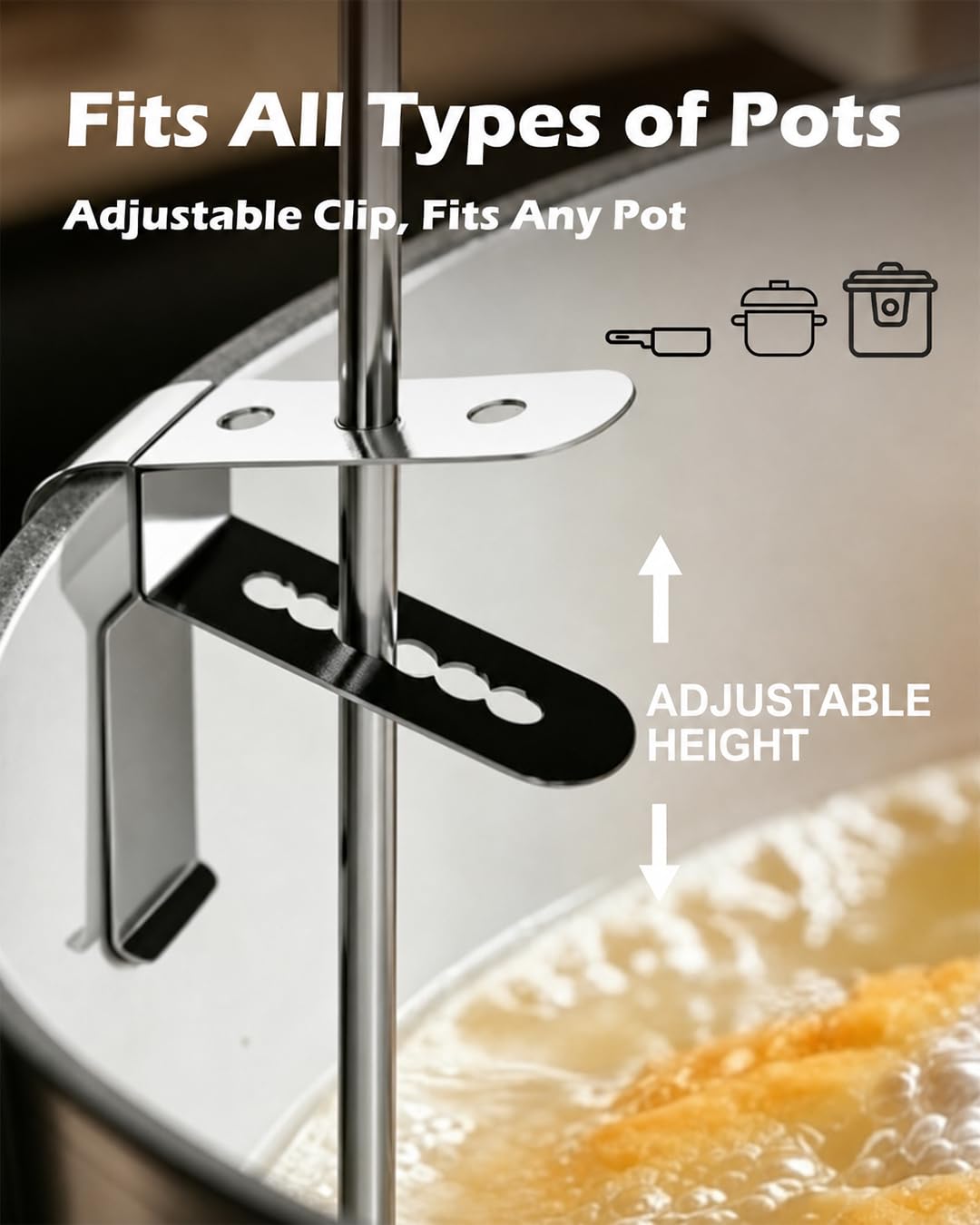 Oil & Candy Thermometer,IPX8 Waterproof Instant Read, with Pot Clip