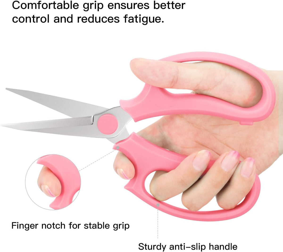 Housolution Flower Scissors, Premium Steel Garden Pruning Shears, Pink
