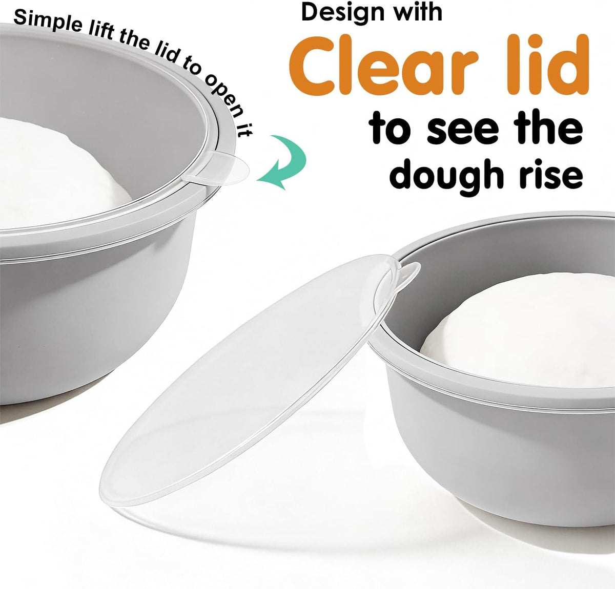 Stackable Silicone Pizza Dough Proofing Containers with Lids,Pizza Dough Proofing Box | Make 12" Pizzas 700ml(Beige)