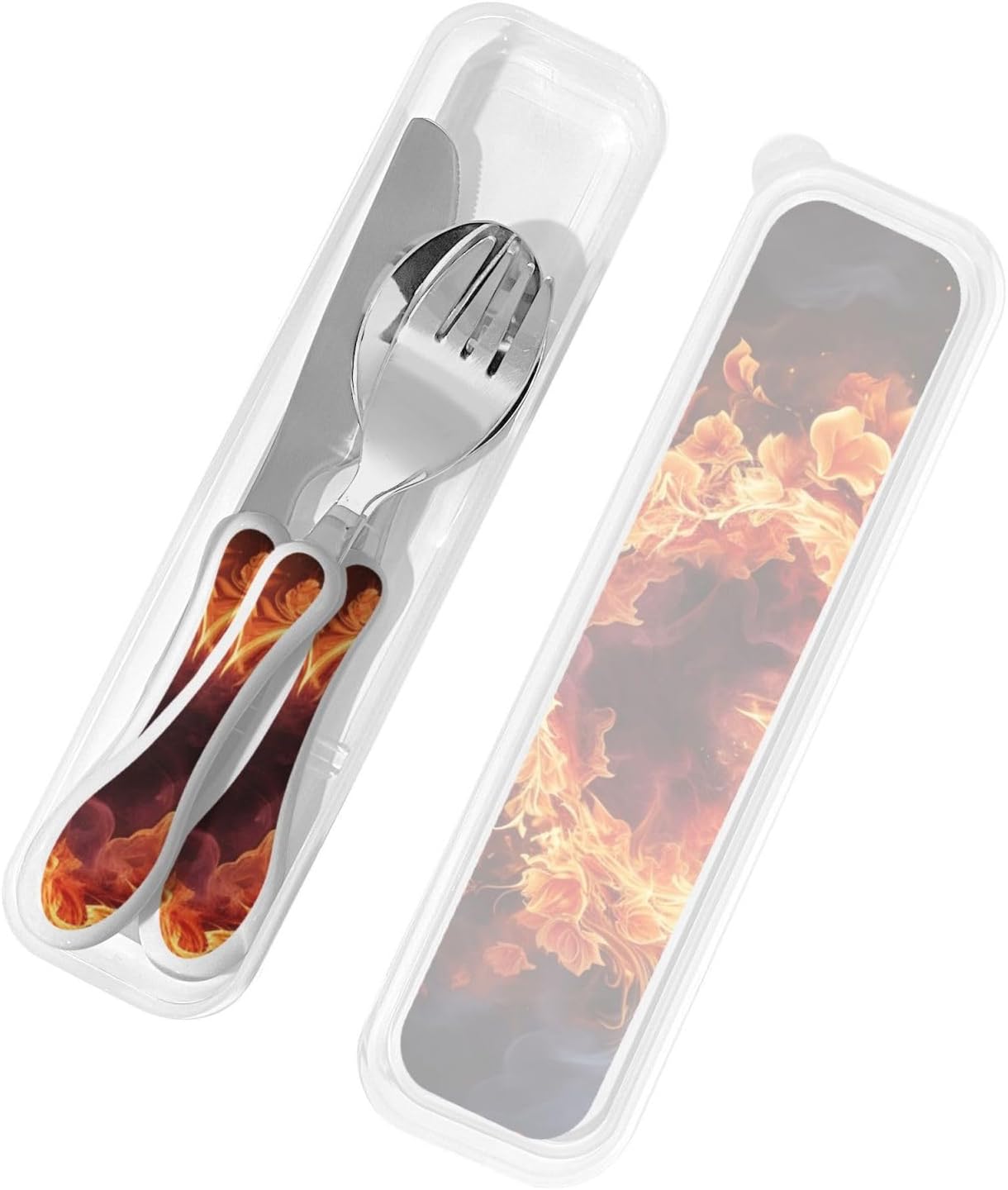 3-Piece Kids Silverware Set With Storage Case, Stainless Steel Reusable Children Safe Knife Spoon Fork Set Alpaca Cactus Children Flatware Set For Kids Lunch Box