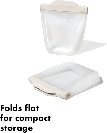 OXO Good Grips Silicone Reusable Bag - Stand-Up Cup (8 oz) - Oat