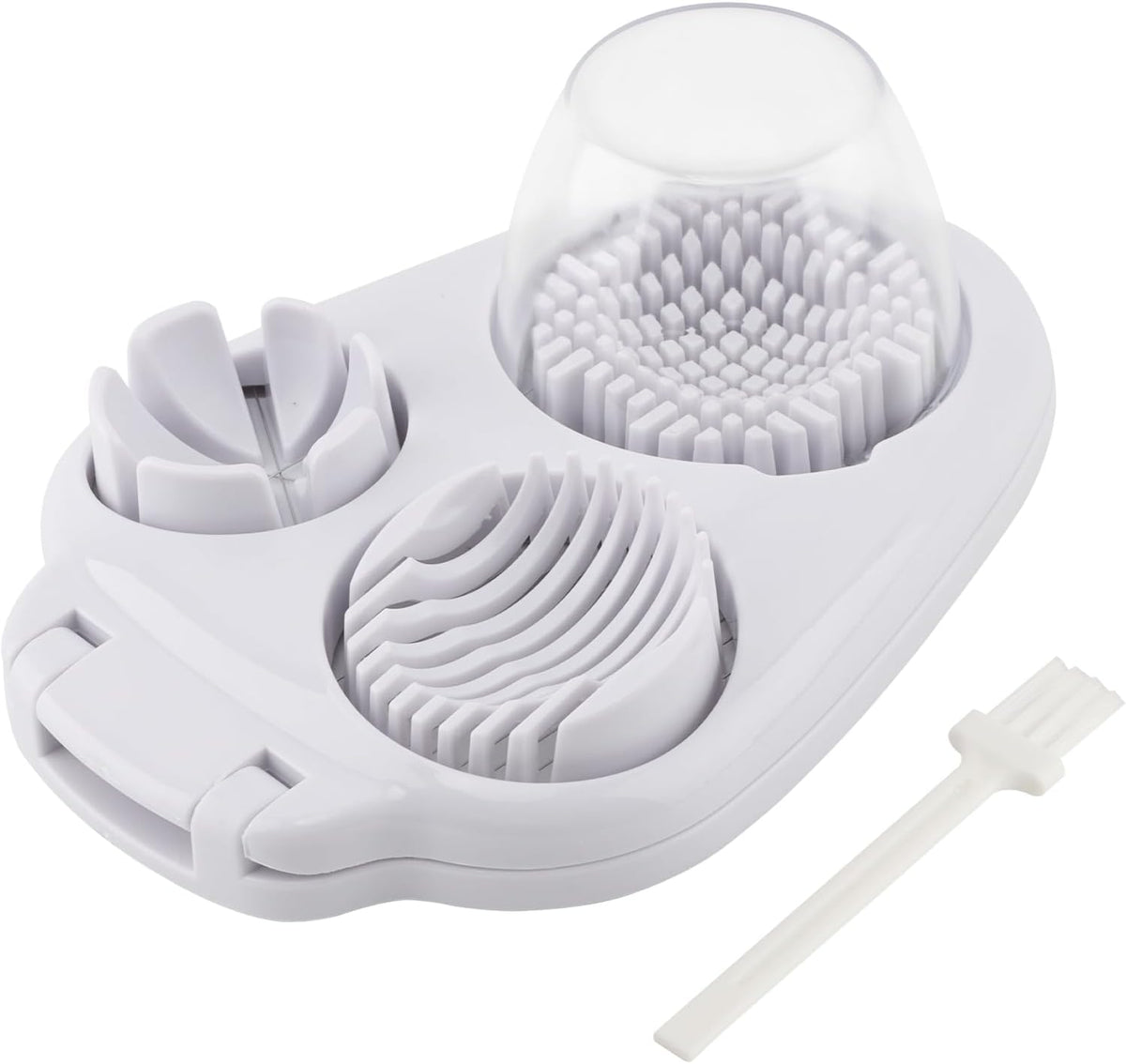 3-in-1 Egg Slicer for Hard Boiled Eggs, with Cleaning Brush