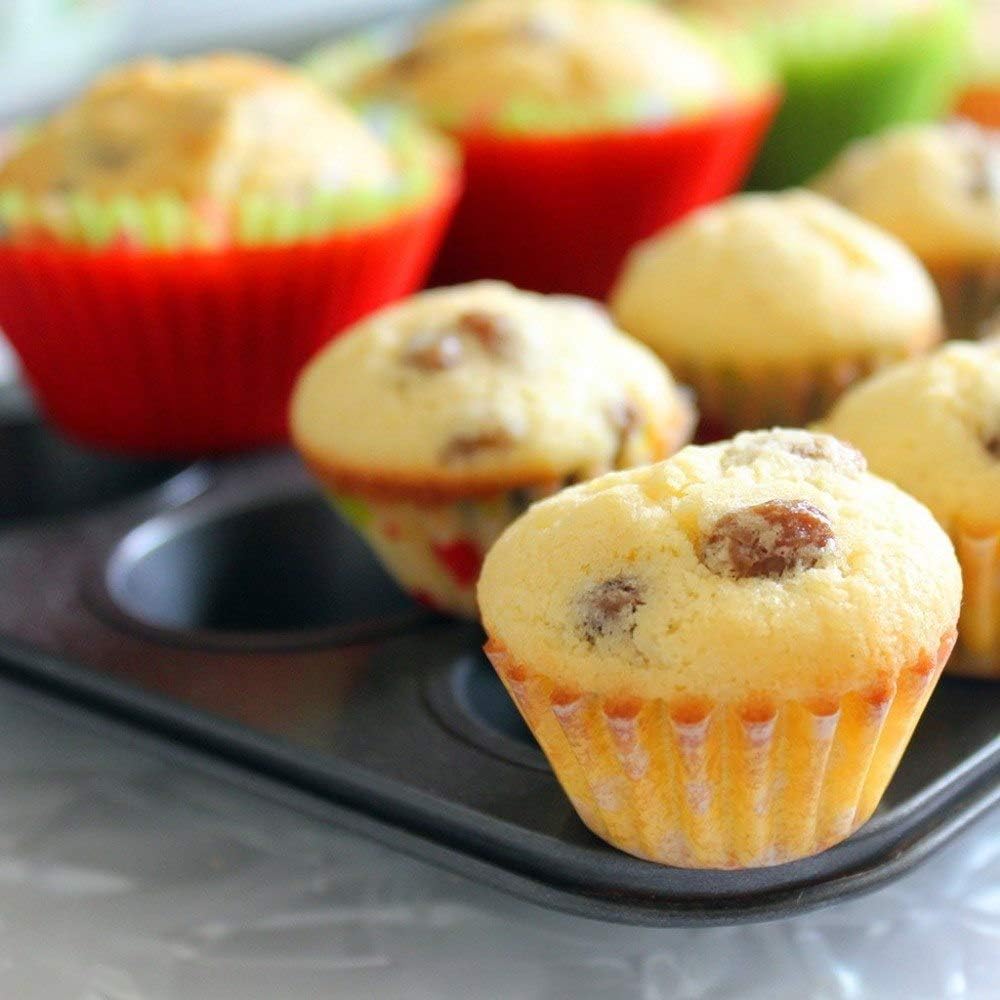 36 Pack Silicone Cupcake Liners Muffin Baking Cups Liners Reusable Non-Stick Cake Molds Sets Lunch Bento Box Dividers Accessories