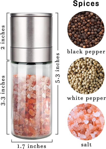 Gulex Salt and Pepper Grinder Set Pepper Mill Salt Shaker Refillable