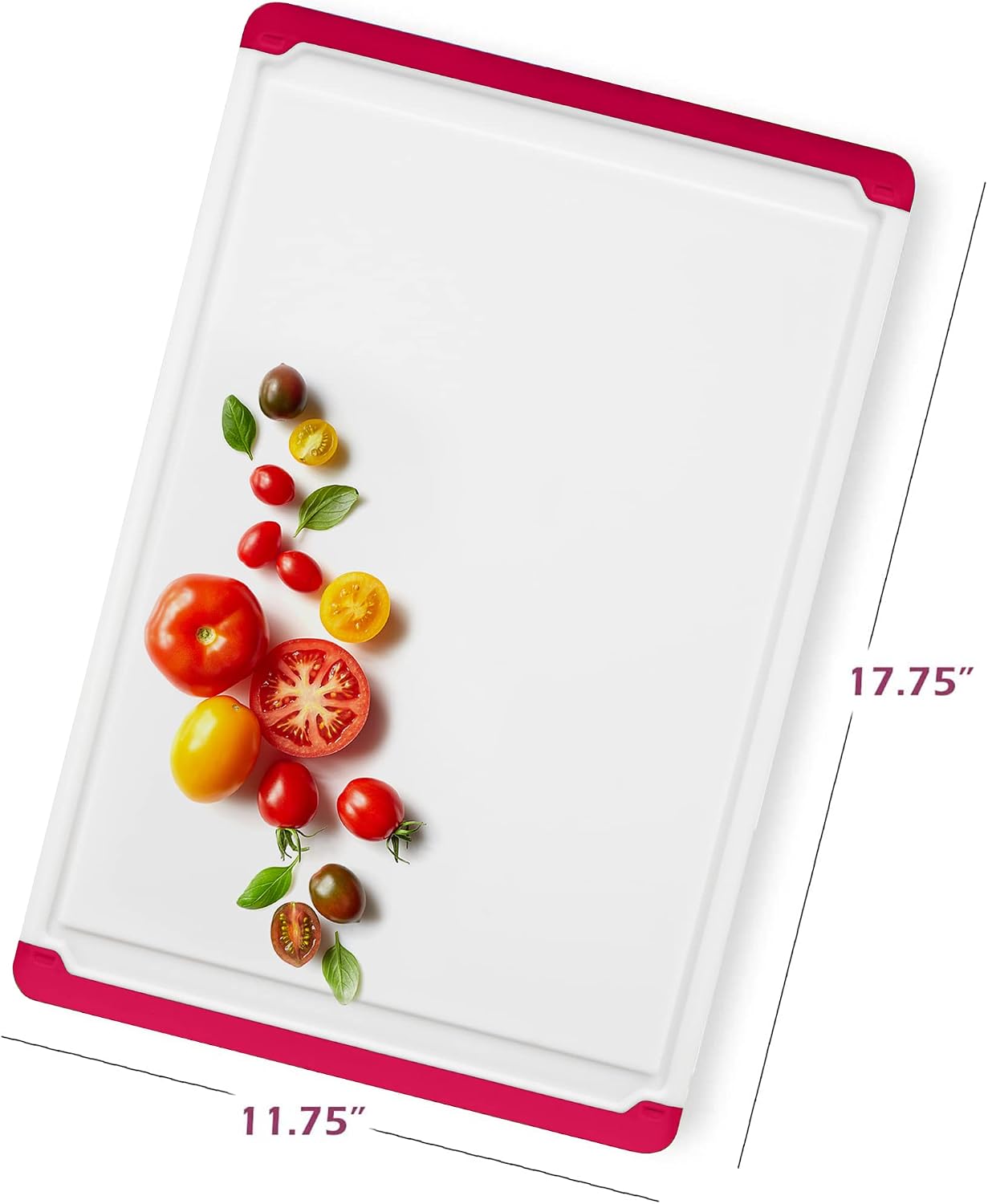 Plastic Cutting Board for Kitchen - Extra Large Cutting Board 18 Inch Reversible Chopping Board, Juice Groove, Non Slip Feet, Dishwasher Safe, BPA Free Large Cutting Board for Meat Vegetables Fruit