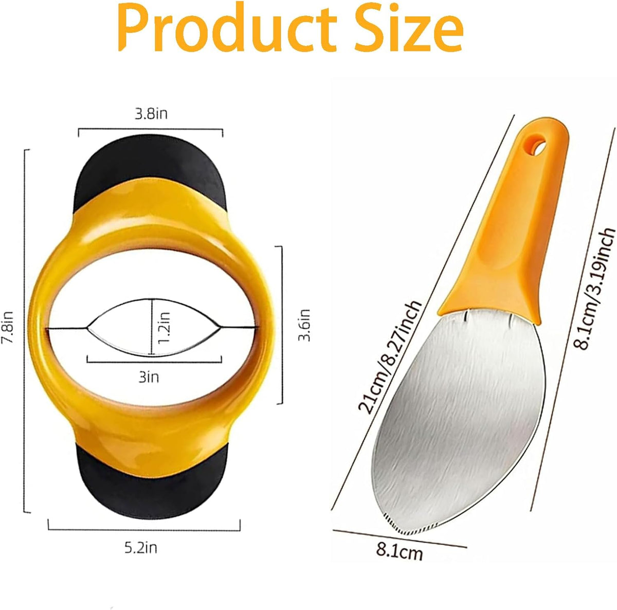 2Pcs Mango Slicer Splitter Pit Remover Bundle,Stainless Steel Mango Cutter