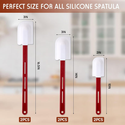 Norme 8 Pcs High Temp Silicone Spatulas Heat Resistant Rubber Spatula Commercial Silicone Scraper with Handle for Kitchen Cook Baking Mixing Utensil, Dishwasher Safe (10 Inch,14 Inch)