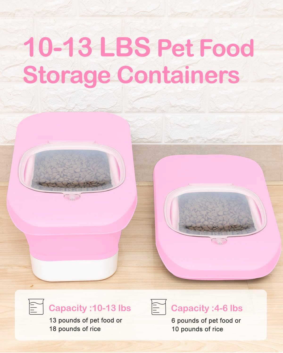 25-28Lbs Dog Food Storage Container Airtight,Collapsible Pet Food Storage | Dog Food Container with Handle,Wheels,Double Airtight Seal Fresh,Save Space,Pest/Mouse-proof,Small Cat Food Container,Scoop
