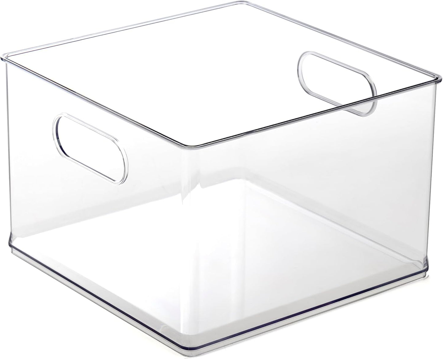 BINO | Stackable Plastic Storage Bins, Clear | THE CLARUS COLLECTION | Pantry Organizers and Storage Containers | Fridge Organizer Bins | Kitchen Cabinet Organizer | Medicine Cabinet Bin