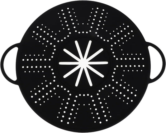 CALLARON Silicone Splatter Screen with Side Handles 13.38 Inch Frying Pan Cover Oil Splash Guard Heat Resistant Cooling Rack Multi-Use Kitchen Gadget