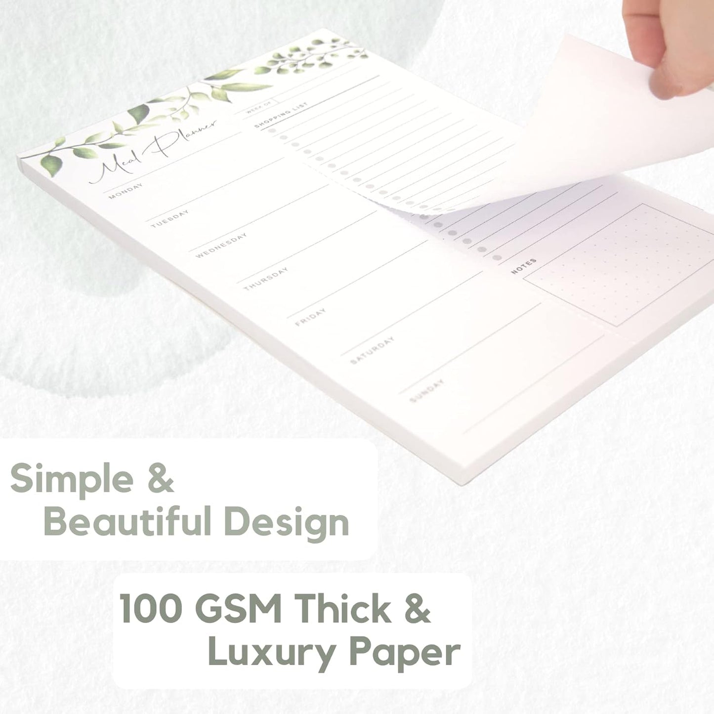 Magnetic Meal Planning Pad for Fridge 52 Undated Tear-off Sheets, 6x9 Inch Meal Planning Notepad for Meal Planner & Grocery List with Magnet, Weekly Meal Planner with Tear Off Shopping List