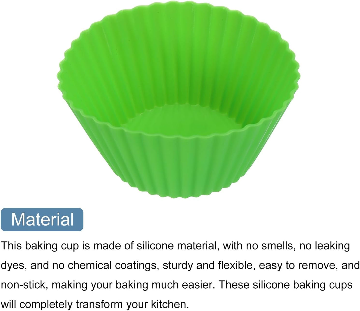 uxcell 18Pcs Silicone Cupcake Liners, Non-Stick Baking Cups, for Cooking Eggs, Baking Muffins and Make a Cake(Pink)