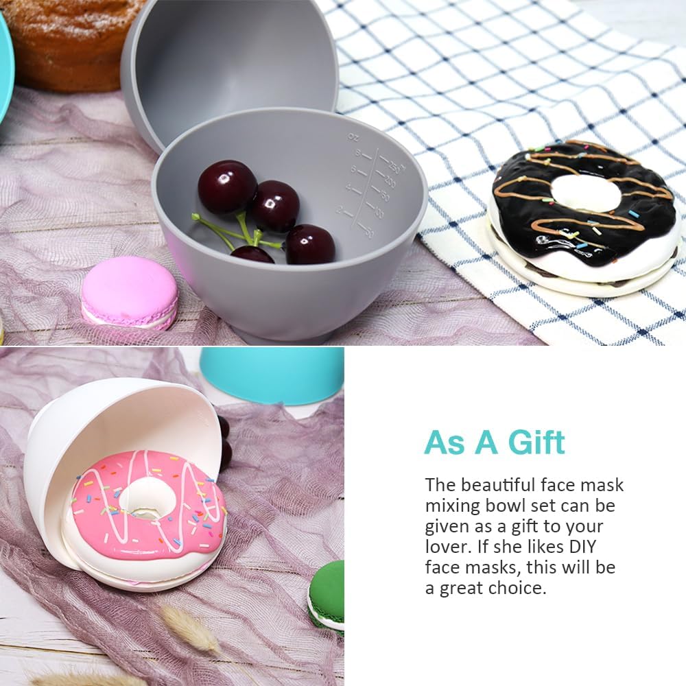Silicone Mixing Bowl for Melting Chocolate, 6PCS (Green, Grey, White)