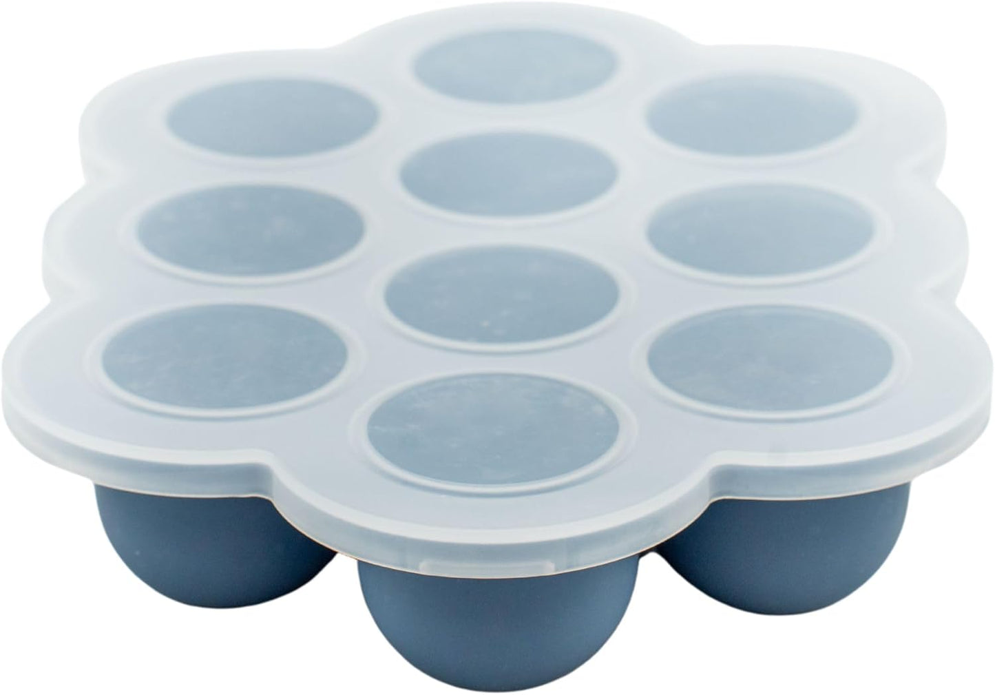 WeeSprout Silicone Freezer Tray with Clip on Lid Perfect Food Storage Container for Homemade Baby Food, Vegetable, Fruit Purees, and Breast Milk (Bright Blue, Six 3 Ounce Sections)