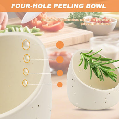 Ceramic Herb Stripper – w/Round Holes for Kale/Cilantro/Thyme/Parsley