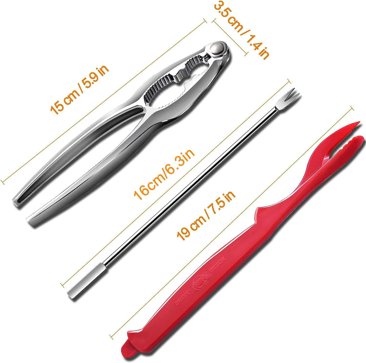 10PCS Crab Nut Crackers and Seafood Tools,Stainless Steel Lobster Crackers