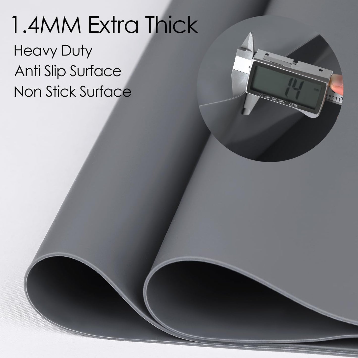 Extra Large Silicone Mat, 31.5x23.6 Inch Heat Resistant Mat for Kitchen Counter, Non Stick Silicone Baking Mat for Dough and Pastry, Thick Silicone placement Countertop Protector, Black countertop mat