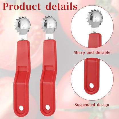 JJUNW 4Pcs Strawberry Huller, Stainless Steel Tomato Corer, Strawberry Huller Stem Remover Corer Tool Kitchen, Canning Supplies for Fruit and Vegetable