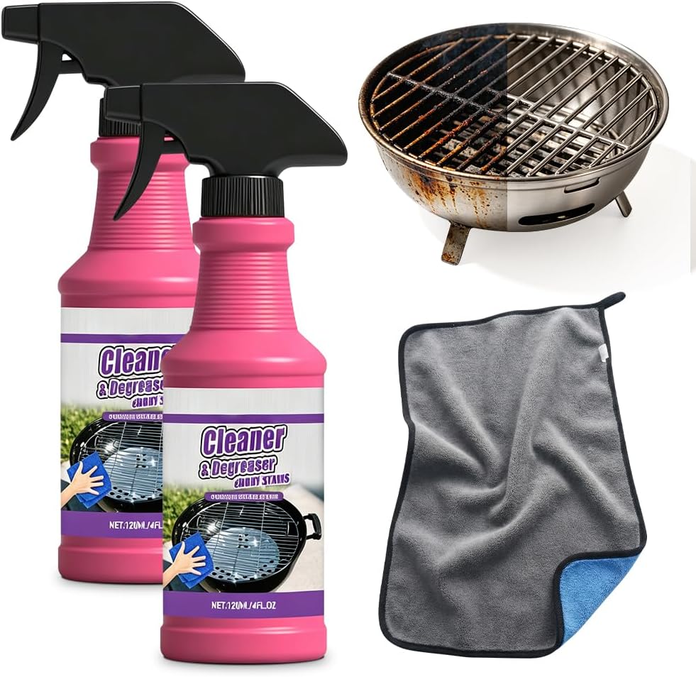 Fast Acting Heavy Duty Grill Degreaser Spray, Heavy Duty BBQ Grill Degreaser, Outdoor Grills Cleaner, For Kitchen Grates and Racks (1 PCS)