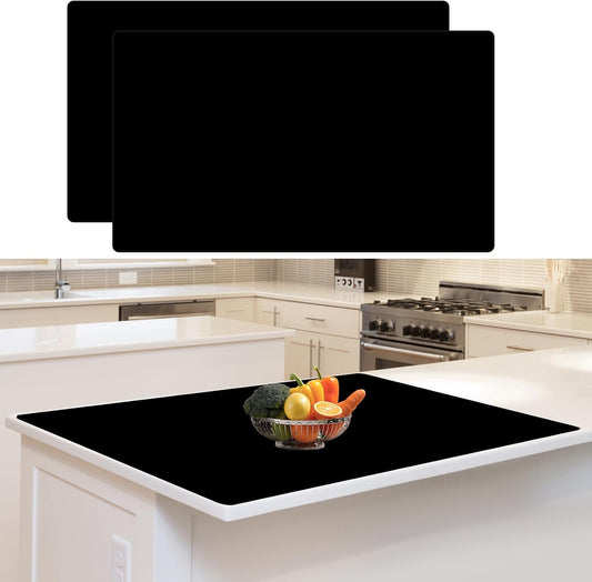36"x24"(90cmx60cm) Large Silicone Mat for Kitchen Counter, Heat Resistant Non-Slip Countertop Protector, Waterproof Silicone Craft Mat for Kitchen Island, 2Pack (Semitransparent)
