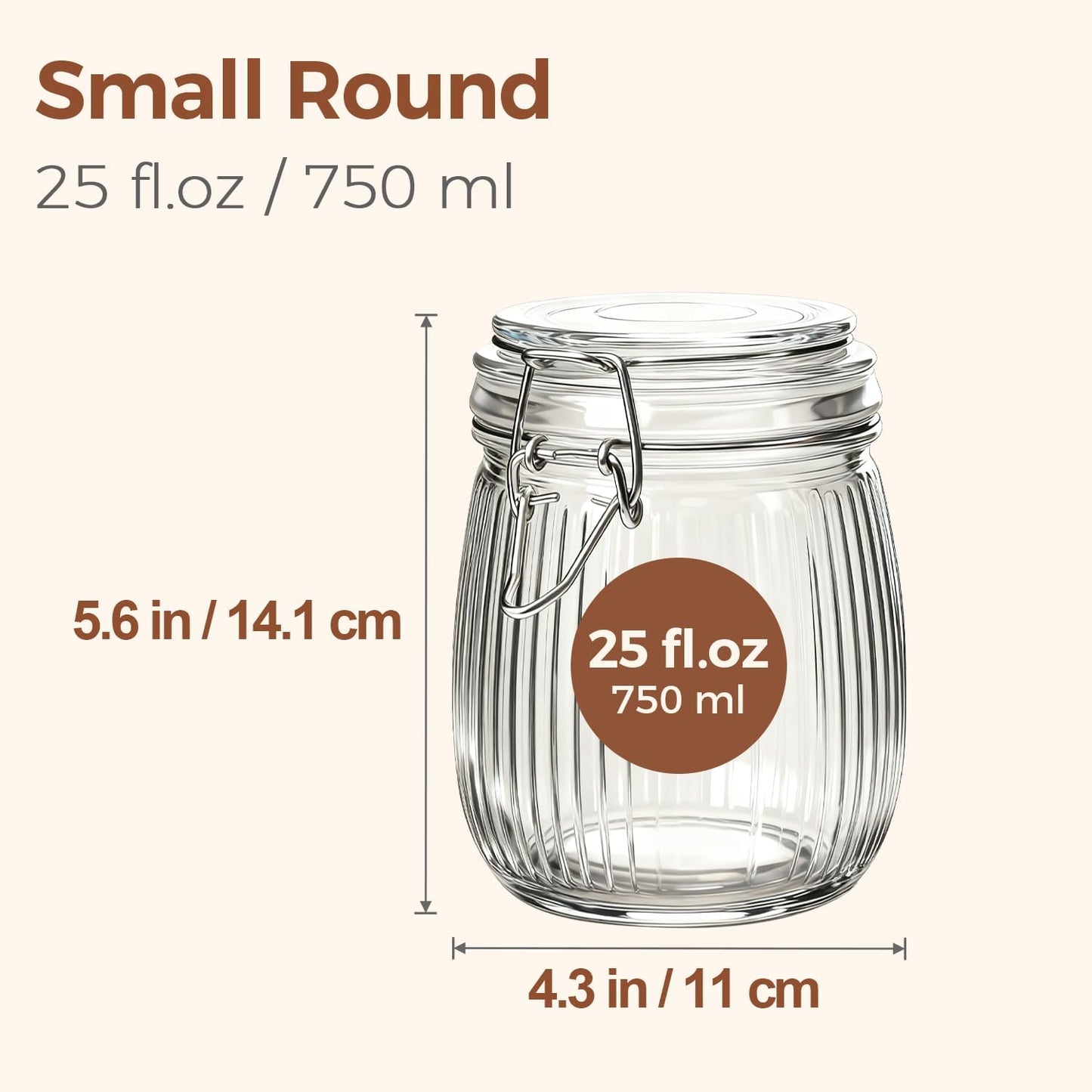 ComSaf 6-Pack 17oz Short Glass Jars for Drawers, Small Airtight Food Canisters for Spices, Nuts & Kids Snacks, Pint Sized Canning Jar Set for Jams, Pickles & Pantry Organization
