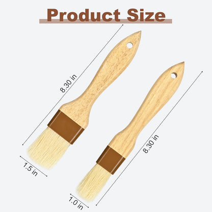 Pastry Brush, Natural Bristle Basting Brush for Cooking and Baking, Premium BBQ Brushes for Butter, Oil, Egg, Sauce, Turkey, Marinade and Kitchen Food by SFIUYLB