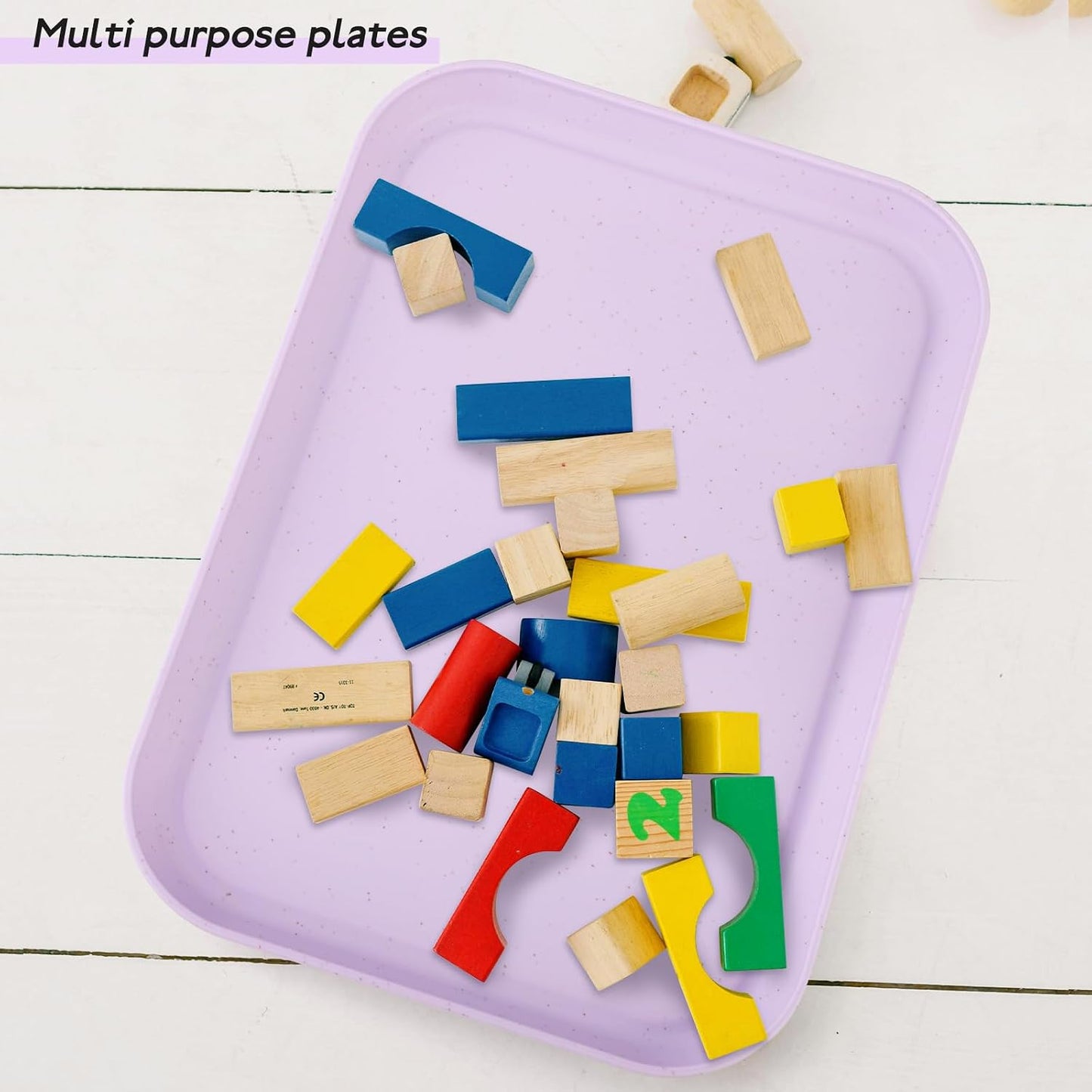4 Pack Multicolo Plastic Serving Trays for Party Serving Food - Rectangular, 8.66 by 12 in, Heavy Duty Dessert Trays for Food Erving Platters for Party Tray Decor Veggie,Snack