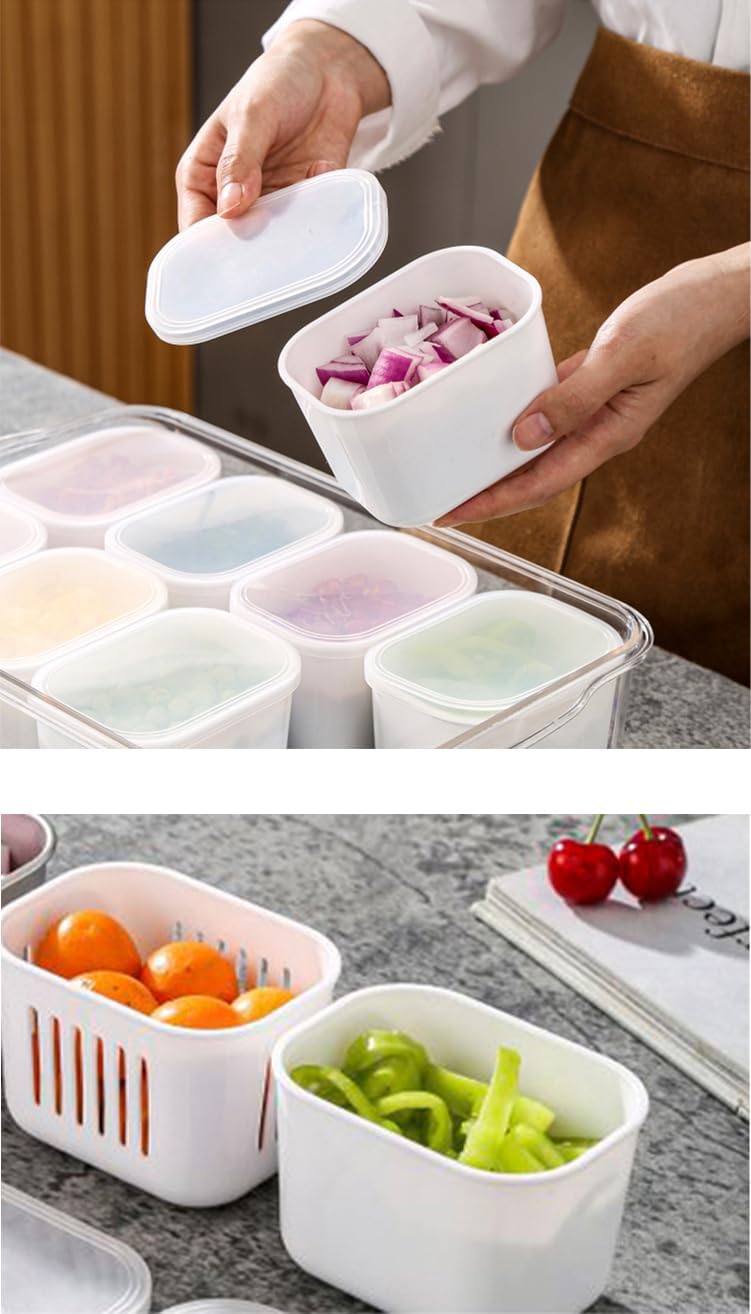 Snackle Box Container, Divided Serving Tray with Lid & Handle Dishwasher Safe, Portable Clear Storage Organizer for Candy Fruits Nuts Snacks Veggie - Perfect for Party, Entertaining, Traveling