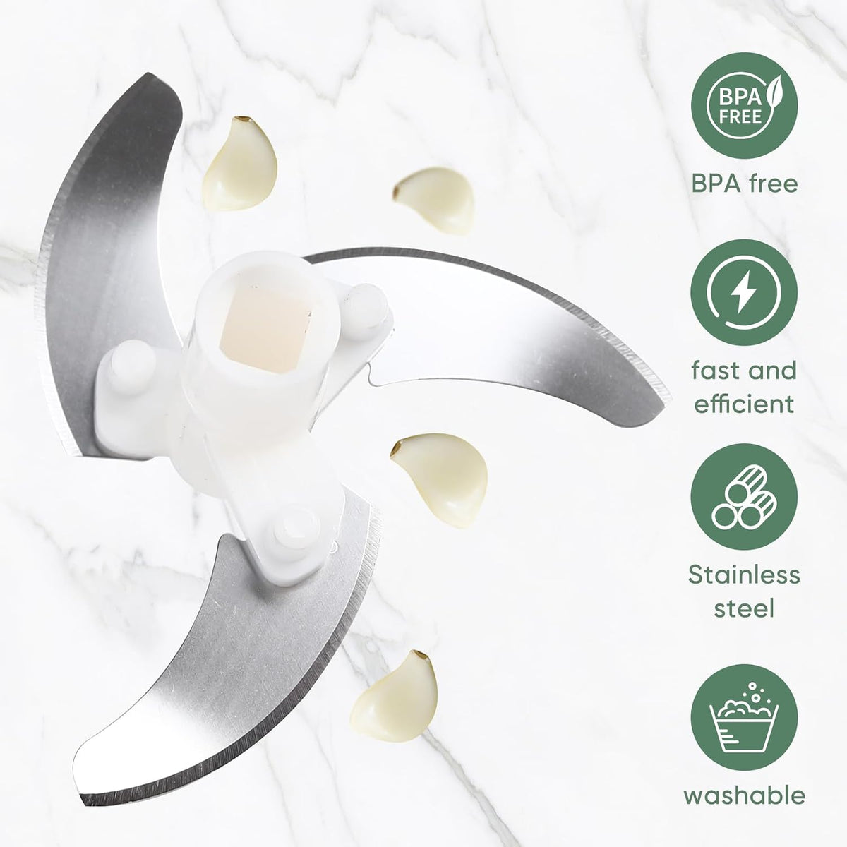 LGURT Garlic Chopper, Pull-String Vegetable Onion Mincer