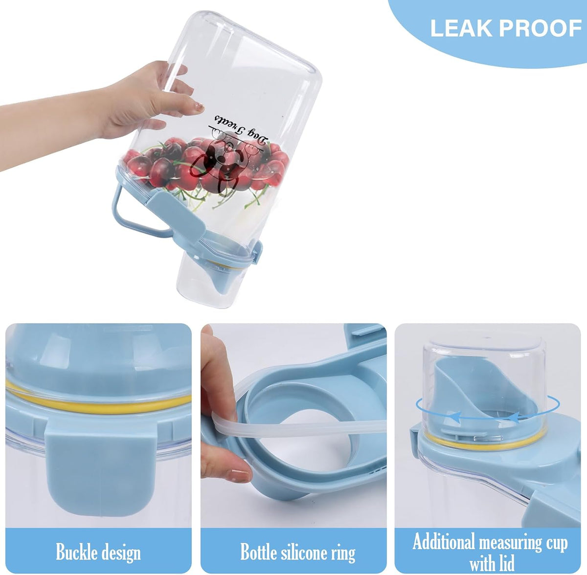 Dog Food Storage Container Airtight Portable Dog Food Container with Handled Lid and Pour Spout,Food Storage for Dog Dry Food Small Pet Food Container with Measuring Cup for Home, Travel,2.8L