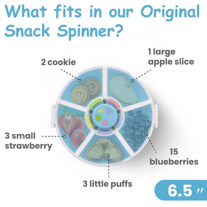 JOOPETALK Kids Reusable Rotating Snack Container with 5 Separate Compartments, Color Matching Opening Lid, BPA/PVC-Free, Dishwasher Safe, Perfect for Travel, School Lunches & On-the-Go Snacking-Purple