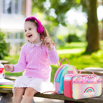 RHCPFOVR Kids Lunch Bag - Insulated Lunch Box for Boys Girls,Washable Lunch Bag and Reusable Toddler Leak-proof Lunchbox for School and Daycare - Colors B