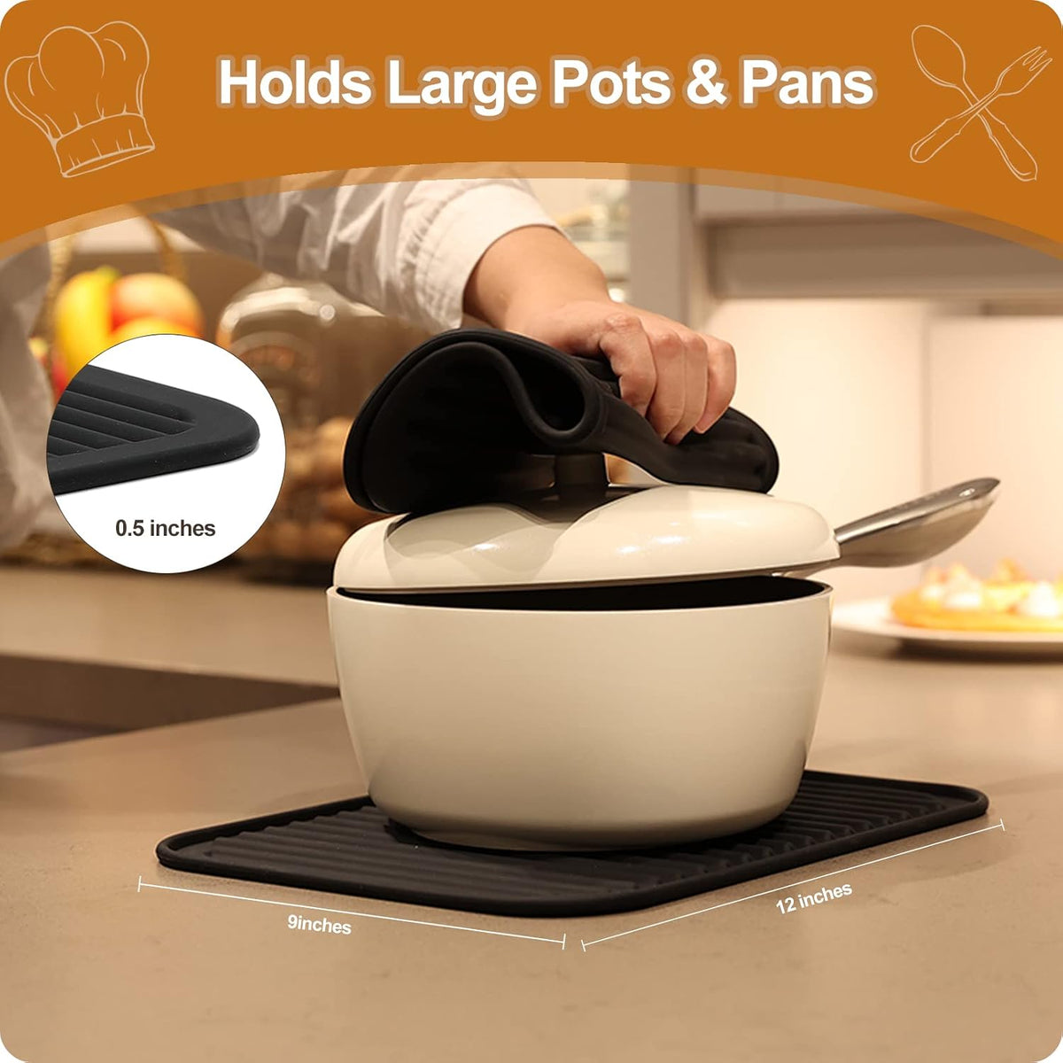 Joyhalo 4 Pack Trivets for Hot Dishes