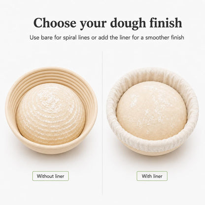 Sourdough Banneton Bread Proofing Basket Set of 2, 9'' Round