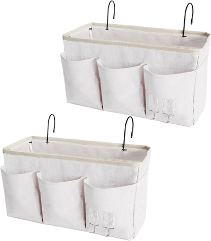 Bedside Caddy/Hanging basket Storage Organizer Bag for Bunk and Hospital Beds,College Dorm Bed，Can be Placed Glasses Books Mobile Phones (Grey 1)