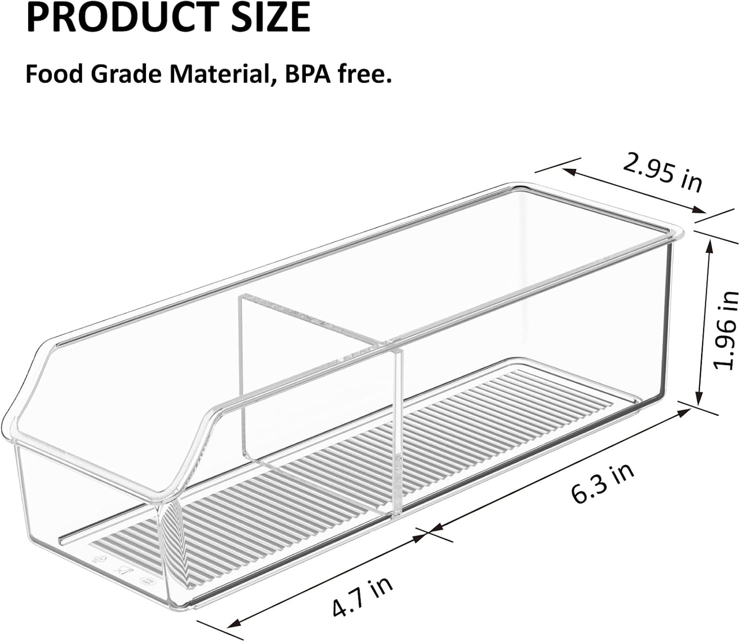 FUCDTEFC Tea Bag Organizer, Holder Box Storage Bin, Clear Tea Packet Plastic Drawer, Sugar Packet, Coffee, Condiment, Spice Bag Holder for Kitchen Cabinet, Countertop, Fridge - 2Pack