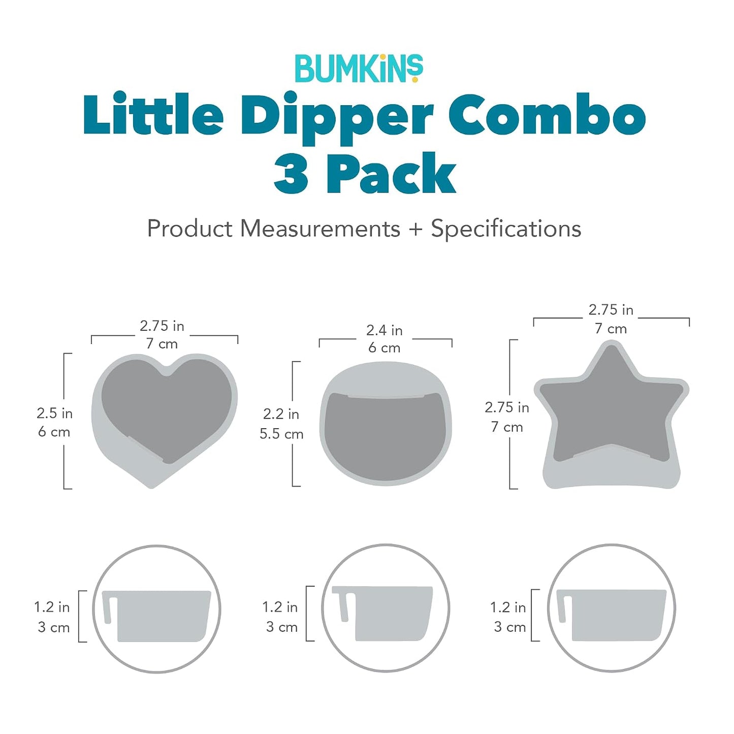 Bumkins Baby Silicone Little Dippers, Attaches to Bowls, Dishes and Plates, Sauce Cup, Holds Condiments, Dip, Puree, Toppings, Baby Led Weaning, Essential Feeding Supplies, Babies 6 Months Up, Pink