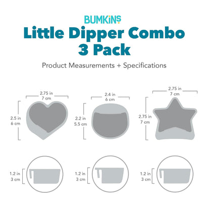 Bumkins Baby Silicone Little Dippers, Attaches to Bowls, Dishes and Plates, Sauce Cup, Holds Condiments, Dip, Puree, Toppings, Baby Led Weaning, Essential Feeding Supplies, Babies 6 Months Up, Pink