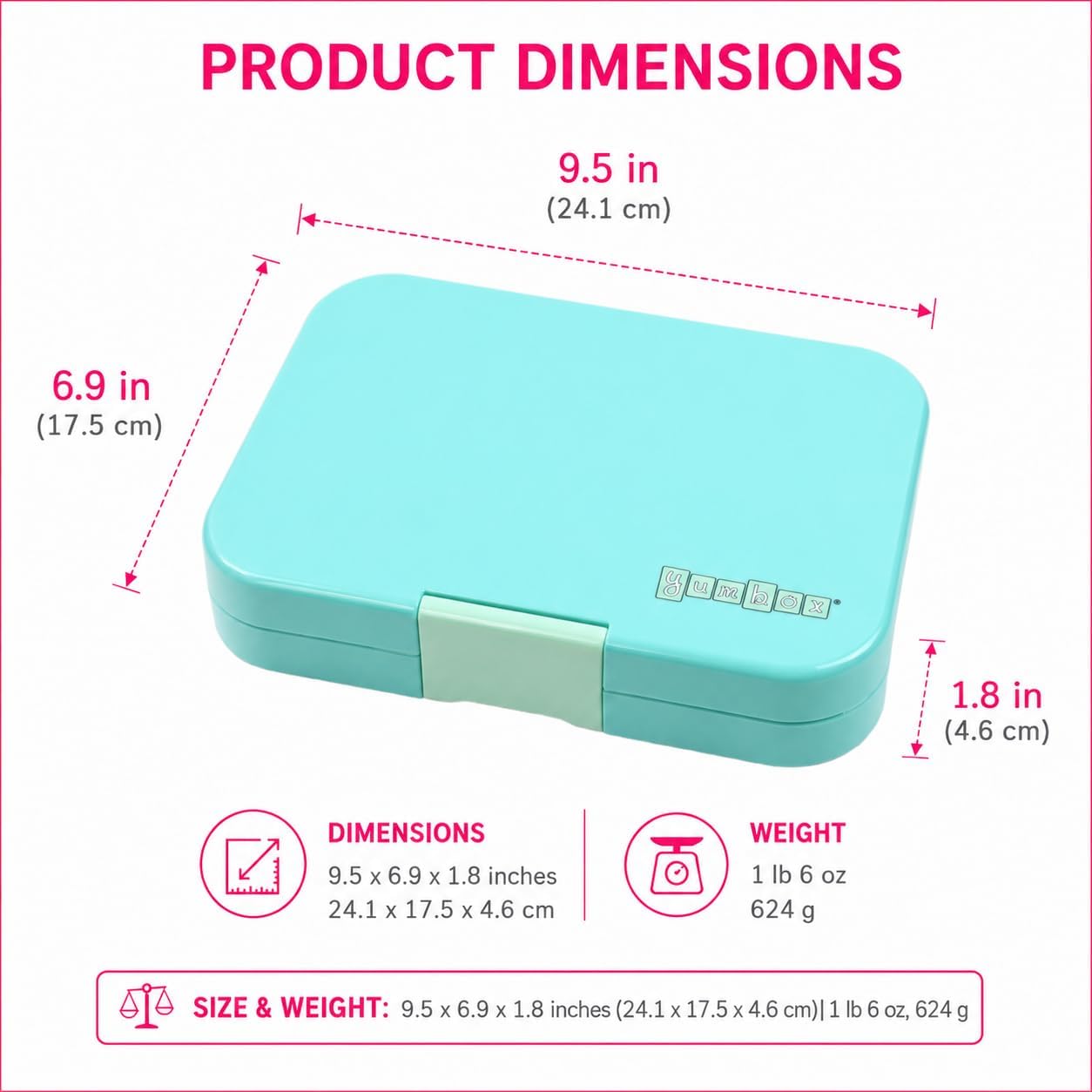 Yumbox Tapas Leakproof Bento Box, 5 Compartments, Antibes Blue | Large Capacity Design | Removable Compartment Tray | Easy-Open Single Latch | Ideal for Teens & Adults | Dishwasher-Safe Tray