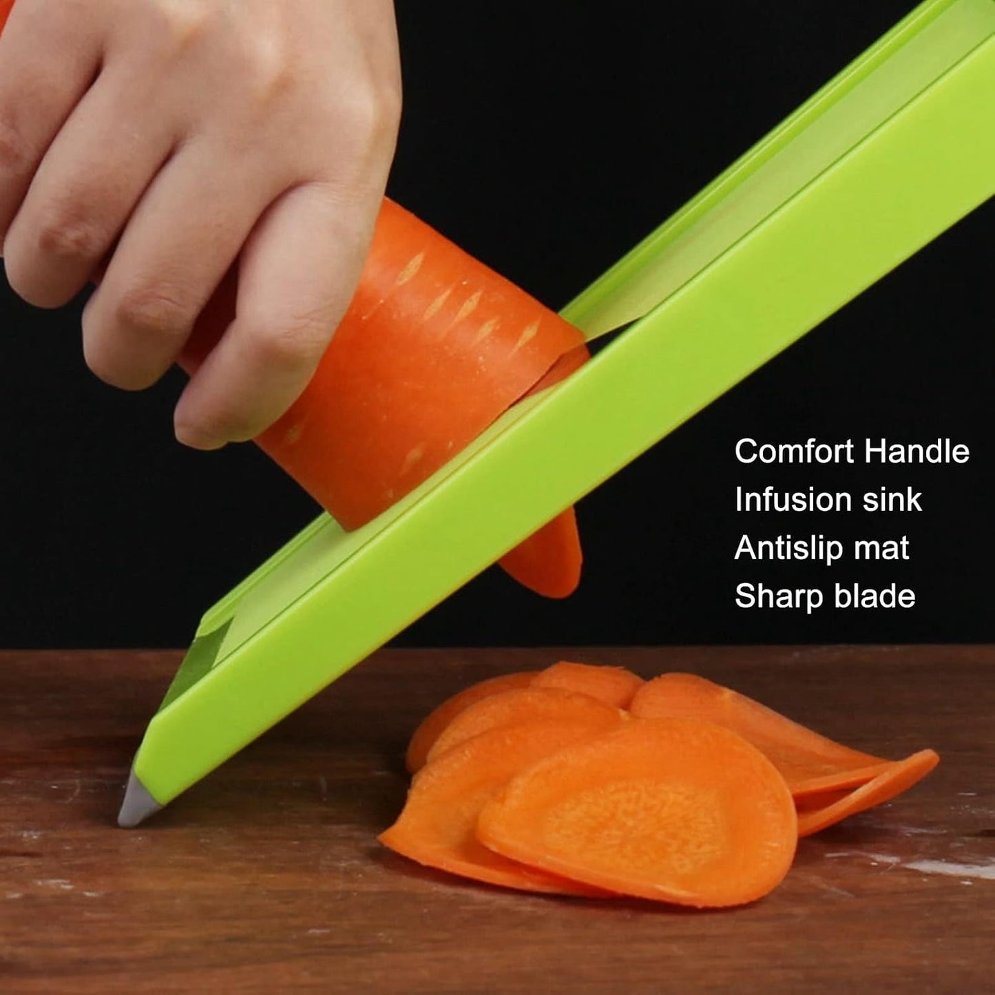 Handheld Mandoline Food Slicer, Stainless Steel Potato Chip Slicer Maker, Manual Vegetable Chopper Portable Vegetable Chip Maker Food Chopper with Hanging Hole for Kitchen Cooking