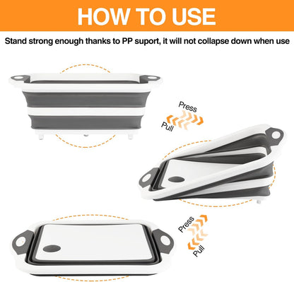 Collapsible BBQ Prep Tub/Cutting Board 10L, Orange