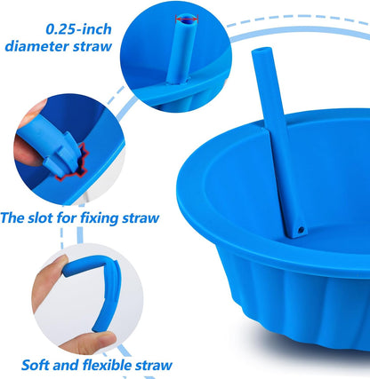 KOLUTI 6 Pack Silicone Bouillon Cups, 8oz Dessert Sauce Dipping Soup Prep Bowl, Small Ice Cream Creme Brulee Pudding Container, BPA Free, Oven, Microwave, Freezer and Dishwasher Safe
