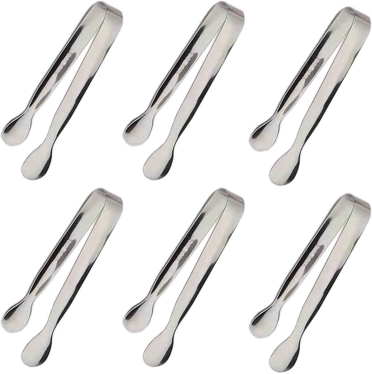 Ice Tongs Mini Sugar Tongs 4.25Inch Stainless Steel Kitchen Utensils Set,Small Serving Tong and Tiny Kitchen Tong for Appetizers,Tea Party, Coffee Bar, Desserts by Sunenlyst (Silver)