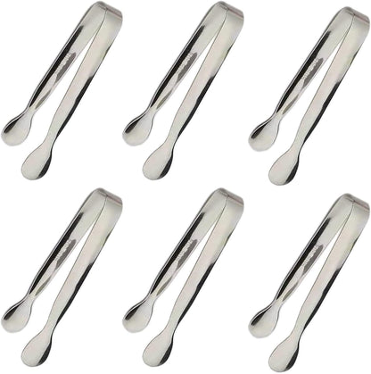 Ice Tongs Mini Sugar Tongs 4.25Inch Stainless Steel Kitchen Utensils Set,Small Serving Tong and Tiny Kitchen Tong for Appetizers,Tea Party, Coffee Bar, Desserts by Sunenlyst (Silver)