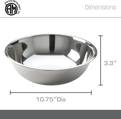 American Metalcraft 16" Stainless Steel Mixing Bowl - 13-Quart Durable Metal Bowls for Mixing, Large Stainless Steel Bowl