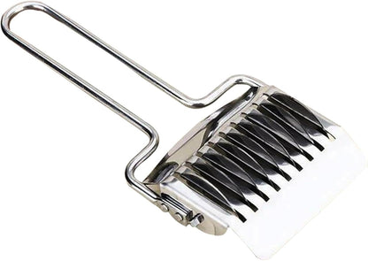 Pasta Noodle Cutter, Stainless Steel Manual Pasta Spaghetti Maker, Dough Cutter for Homemade Noodles, Lattice Roller Garlic Ginger Herb Mincer for Kitchen Cooking Tools